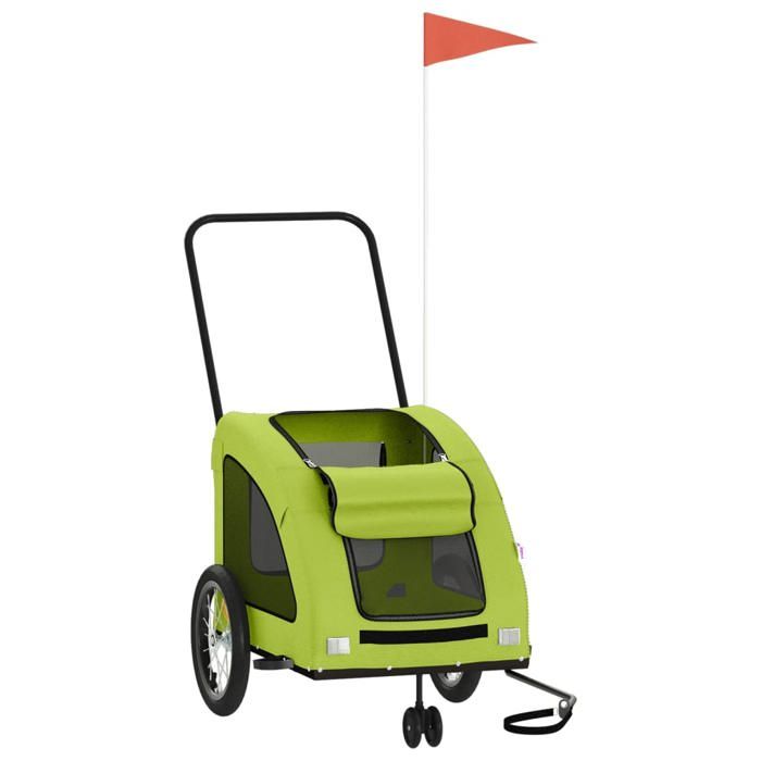 VidaXL Remorque de vélo pour animaux de compagnie vert, remorque de vélo,,, chariot à vélo pour chien 93983