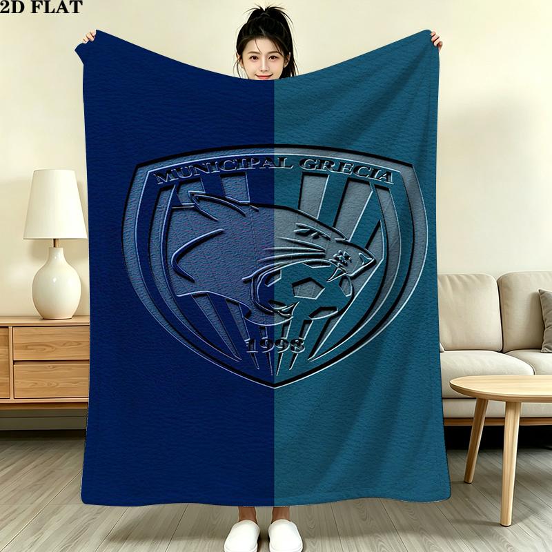 Municipal Grecia Print Flannel Blanket High Quality Warm Comfortable Cover for All Seasons Perfect for Gifts Home Decor