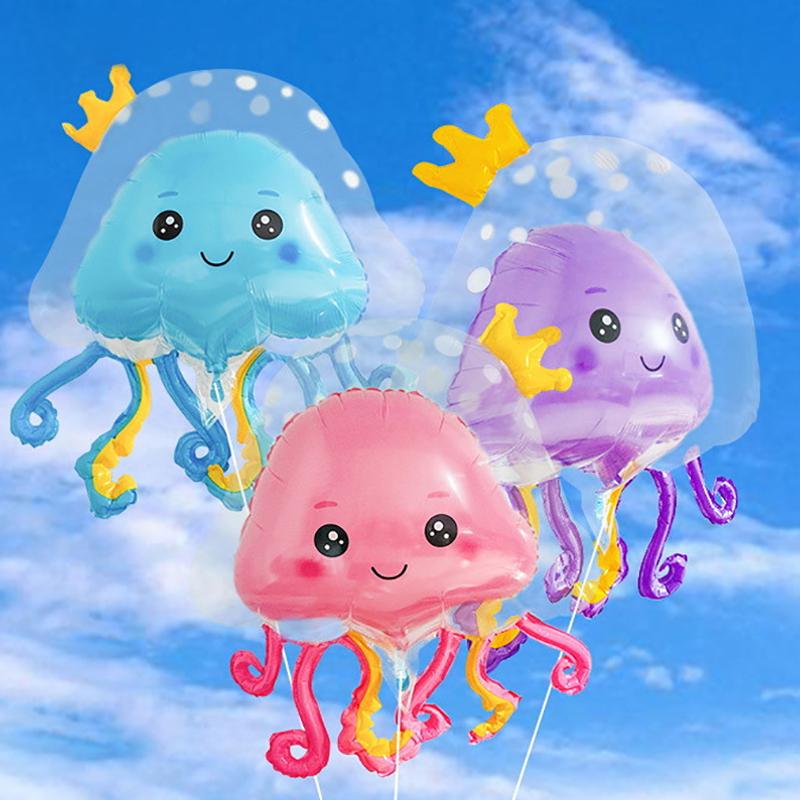 Jellyfish Multicolor Balloon Party Decoration Multicolor Jellyfish Bubble Balloon Children'S Toy Aluminum Film Balloon