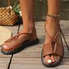 Fashion Women's Thick-soled Sandals Summer New Solid Color Versatile Soft-soled Fashionable and Comfortable Large Size Sandals for Women