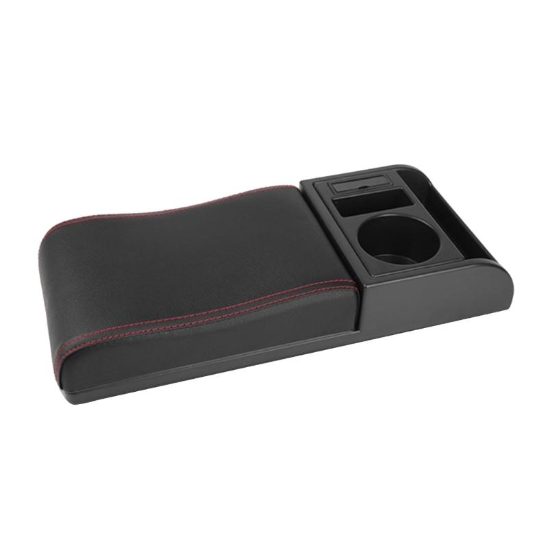 Universal Center Console Armrest Cushion for Vehicle SUV Auto Breathable Pad Seat Elbow Support with Storage Compartment