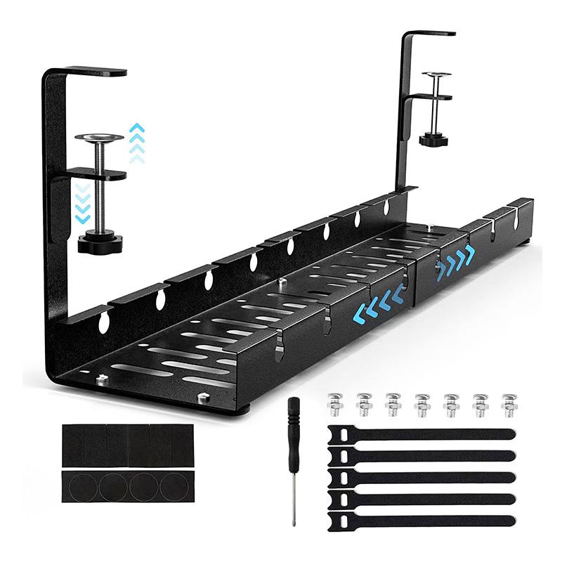 

Выдвижной кабельный органайзер под столом без сверления Металлический проволочный лоток под столом Кабельный органайзер Выдвижной зажим для удлинителя шнура питания
