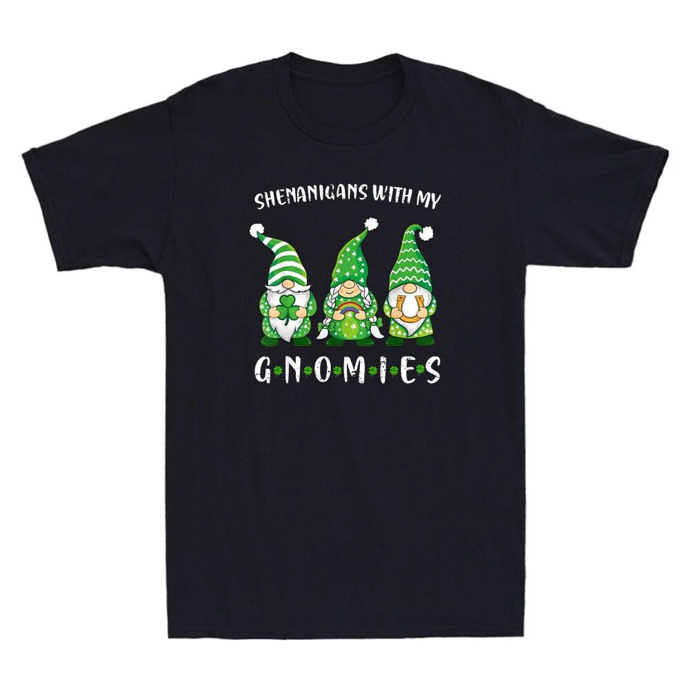 Shenanigans With My Gnomies St Patrick s Day Groovy Gnomes Retro Men s T-Shirt XXXXL