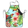 Color Bird Pattern Apron Chef Cuisine Tablier Waterproof Bib Kitchen Cleaning Pinafore for Women Men Gardening