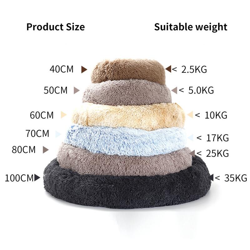 40-100cm Zuhause Rundes Haustierbett für Großes Hundebett Superweiches Katzenbett Langplüschiges Hundehaus für Mittelgroßes Hundehaus Winter Warm Schlafen