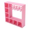 Doll Clothes Closet Wardrobe with 10 Hangers Doll Accessories Display Box Figures Clothing Storage Cabinet