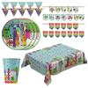 Decoraciones para Fiesta de Cumpleaños de Numberblocks Pancarta de Fondo Mantel Bolsas de Papel Platos Set de Vajilla Desechable Suministro para Fiesta Infantil