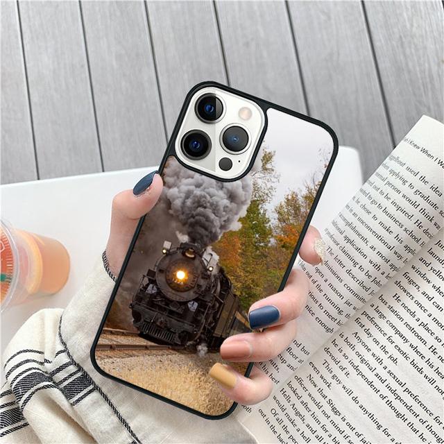 Vintage Steam Train Railway Coque Shell For iPhone 17 Air 15 16 14 13 12 Pro Max 11 Pro Max Plus Phone Case Cover
