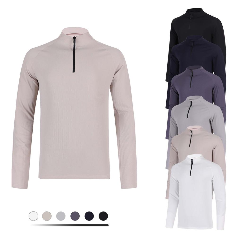 Lulu Men's Lightweight Long Sleeve Breathable Top for Spring/Autumn - Ideal for Running, Hiking, Casual Sports & Outdoor Training