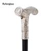 White Roaring Bear Head Flower Totem Relief Walking Cane Fashion Walking Stick Gentleman Crosier Knob Walking Stick 93cm