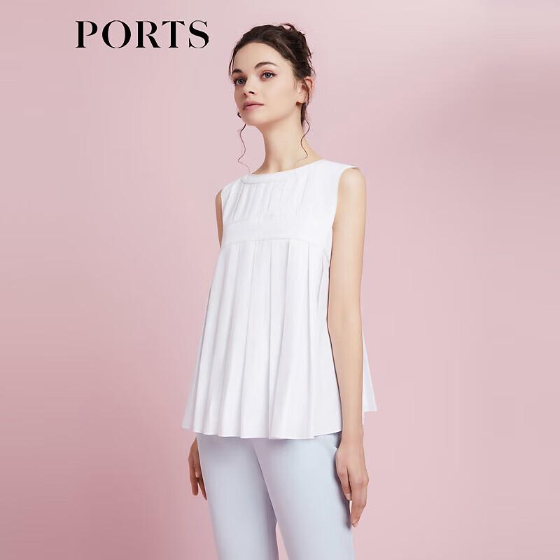 PORTS Women s Pleated Sleeveless Blouse S