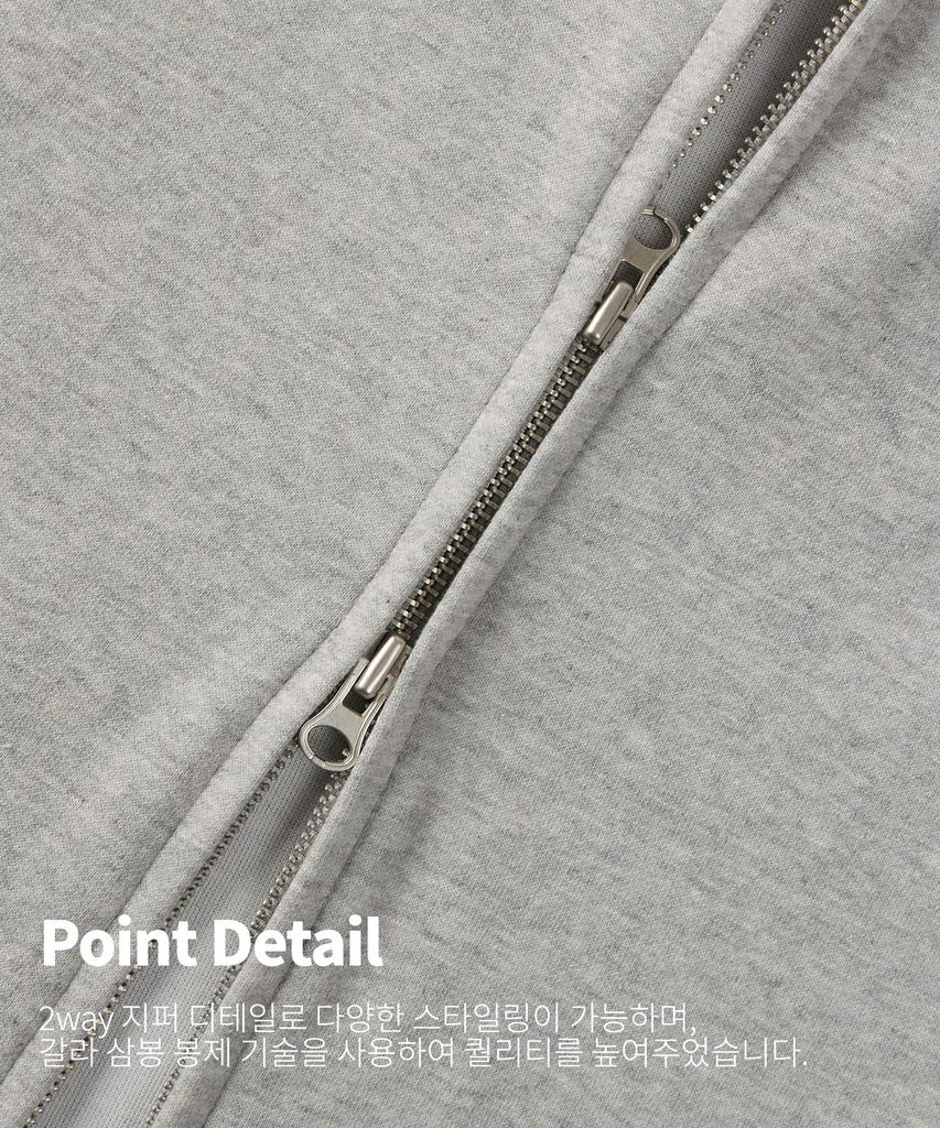 Topboy [Non-Fleece Or Fleece] Essential Overfit Two-Way Zip-Up Hoodie Melange