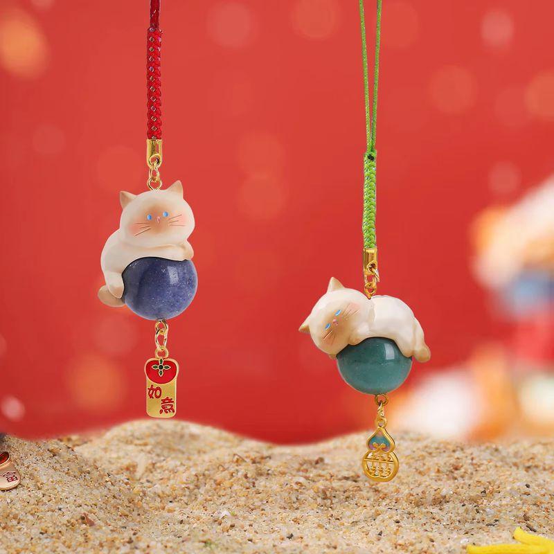Popular Cute And Creative Lucky Crystal Pendant  Cute Siamese Cat Pendant Backpack Decoration Pendant Girls' Festival Present