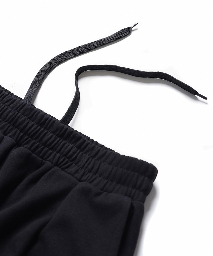 GAKKAI UNIONS [Select Summer, Brushed, Or All-Season Fabric] Single-Pleat Wide Sweatpants Black