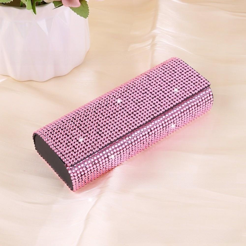 Bling Diamond Car Glasses Case Rhinestone Anti-pressure Eye Glasses Case Hard Shell Sunglasses Case Car Interior Decoration