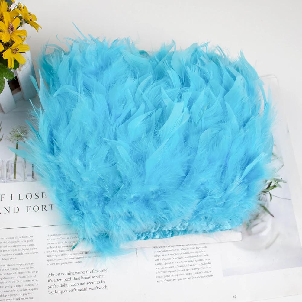 Feather White Turkey Feathers Trim 10-15cm/4-6inch Natural Feather Ribbon for Sewing Clothing Fringe Plumes Wedding Decoration