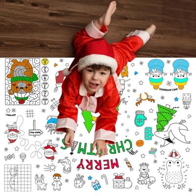 Frohe Weihnachten Riesen Ausmalposter für Kinder Halloween Thanksgiving Tag Große Ausmal-Tischdecke Banner