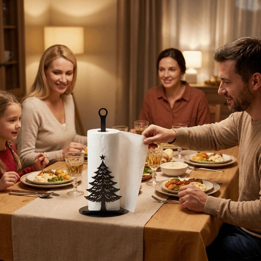 Freestanding Christmas Tree Shaped Tissue Holder Weighted Base Kitchen Paper Holder Desktop Decor