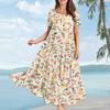 Women's Casual Loose Bohemian Floral Print Short Sleeve Dress