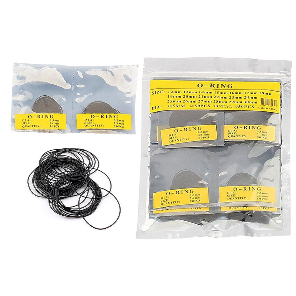 950pcs Bag ORing Watch Back Case Bottom Cover Waterproof Ring Watch Repair Tool(0.5mm )