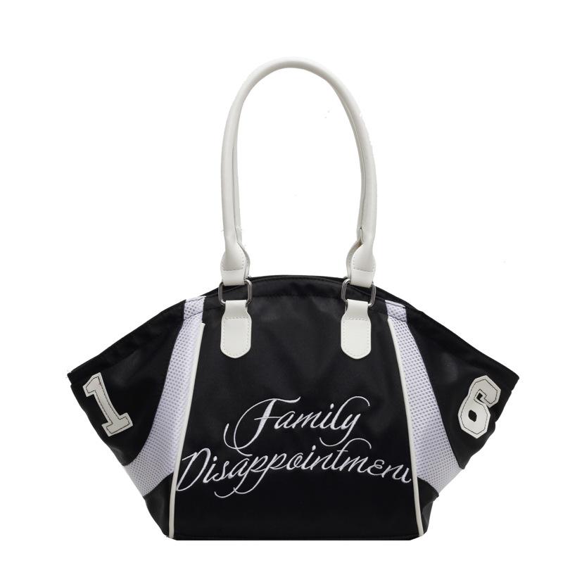 Large capacity handbag bag women's new embroidered letters shoulder messenger bag commuter casual tote bag simple