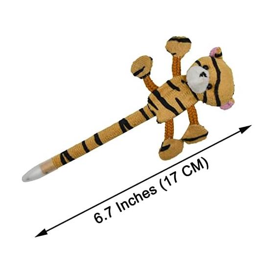 Maydahui Cute Plush Animal Gel Pens 0.5mm Blue Ink Set of 12 Stylish Kawaii Fluffy Pig Rabbit Dog Cat Stationery Writing Gift Present Kids Students