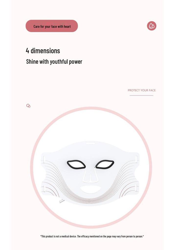 Cross-Border LED Red Light Photorejuvenation Face Mask - CE Approved Silicone Beauty Device with Large Red & Blue Light Panel