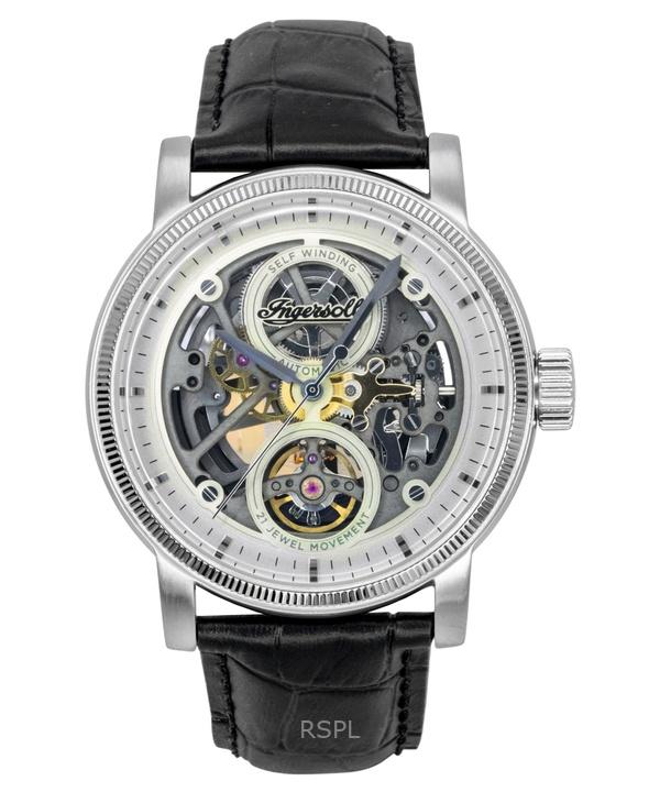Ingersoll O Cara Pulseira de Couro Cinza Mostrador Esqueleto Automático I17501 Relógio Masculino