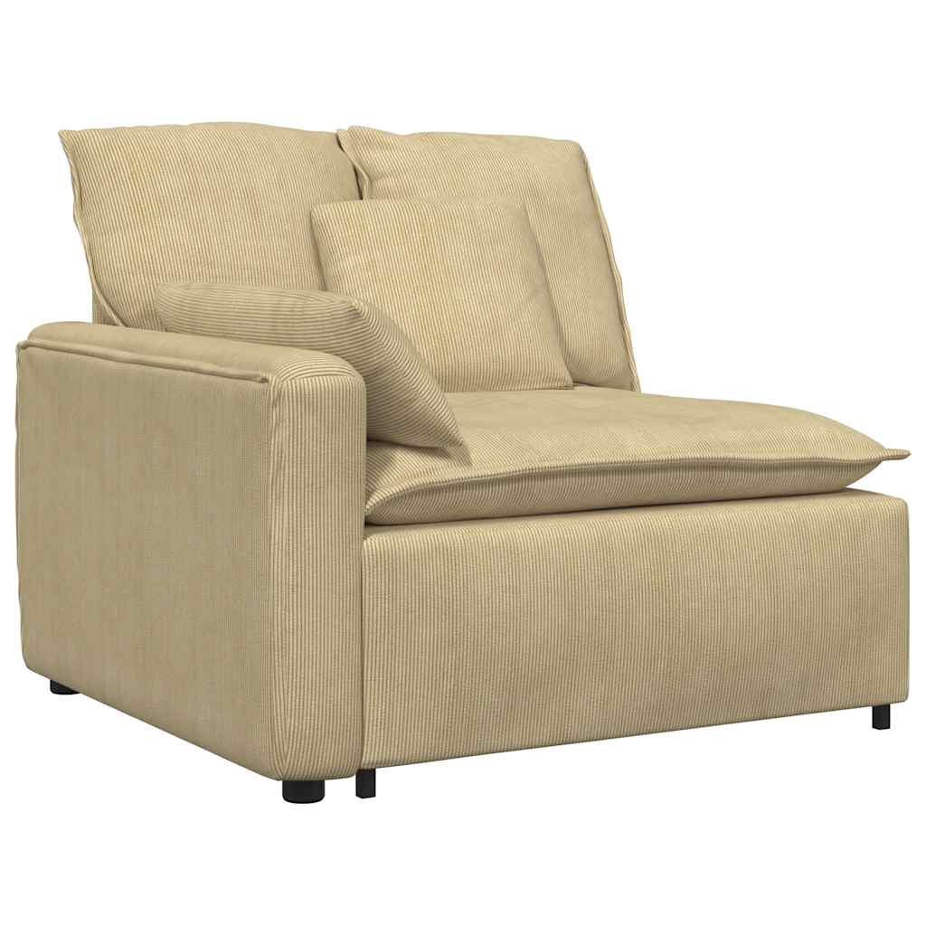 Modular Sofa with Footstool and Cushions Grey Green