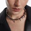 Vintage Gothic Metallic Spiked Choker Necklace Willow  Adjustable  Men and Women, All-Season Daily and Party Occasions, Hip-Hop