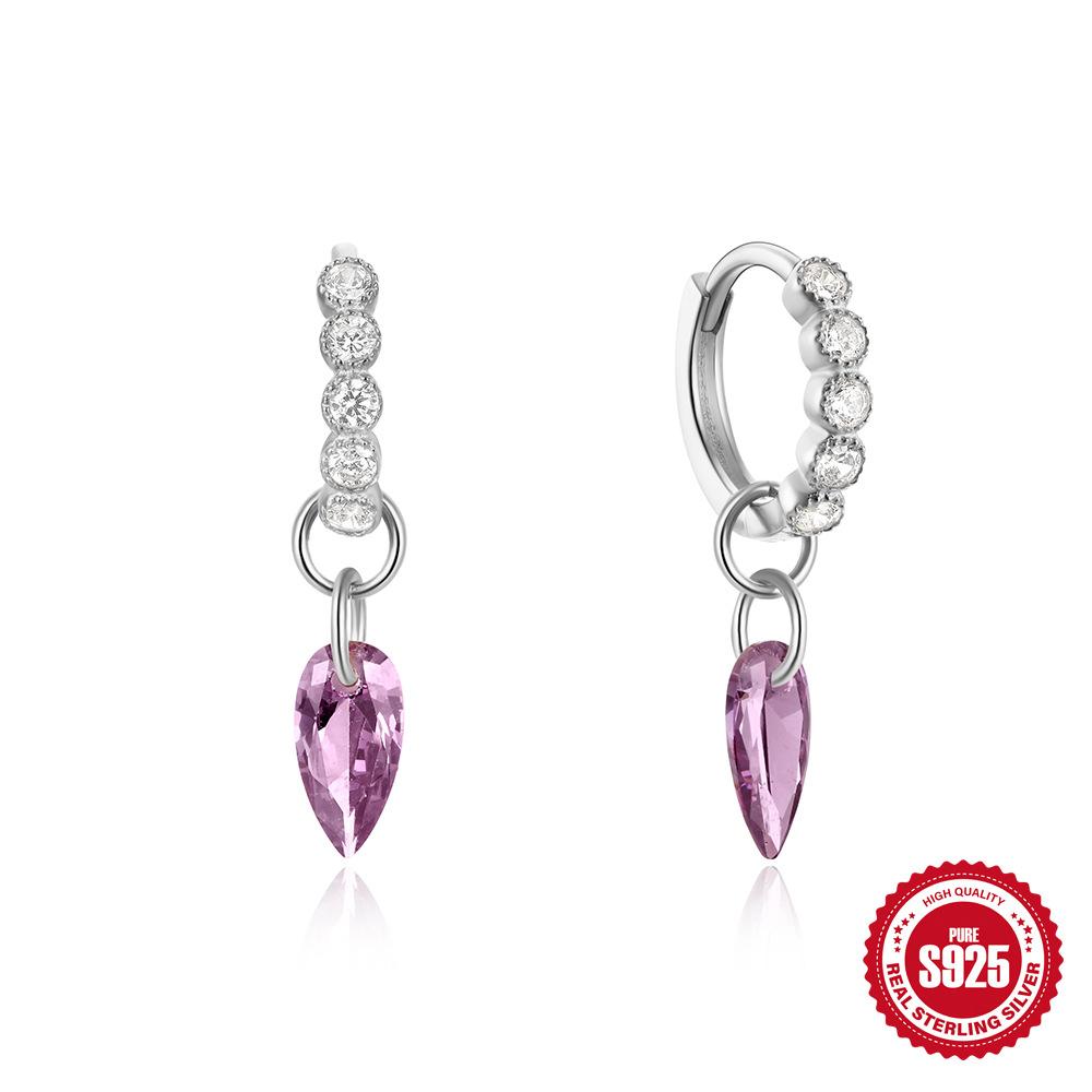 S925 Sterling Silver Vintage Luxury Octagram Love Water Drop Design Earrings 18K Gold Earrings Earrings