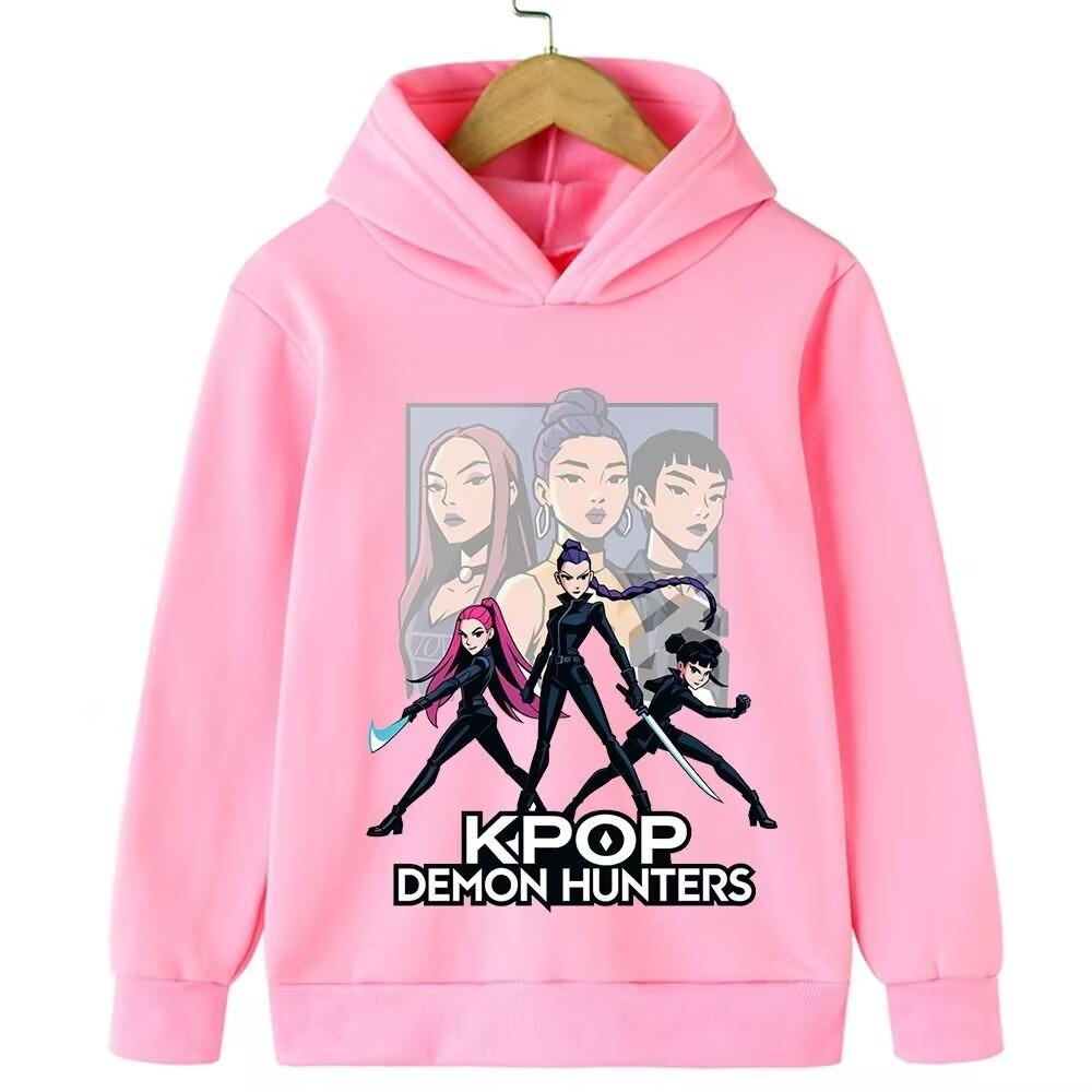 Autumn and Winter KPop Demon Hunters Printed Girl Clothing Children's Long-sleeved Hoodie Fashion Warm Children's Sweatshirt