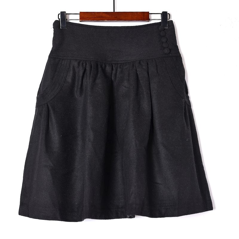 

Fashion Woolen New Autumn and Winter Minimalist Skirt Black 4XL