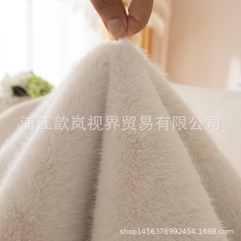 Irregular Special-Shaped Sofa Cushion Winter Plush Thickened Warm Seat Cushion Rabbit Velvet Leather Sofa Cover Cover Cloth Towel