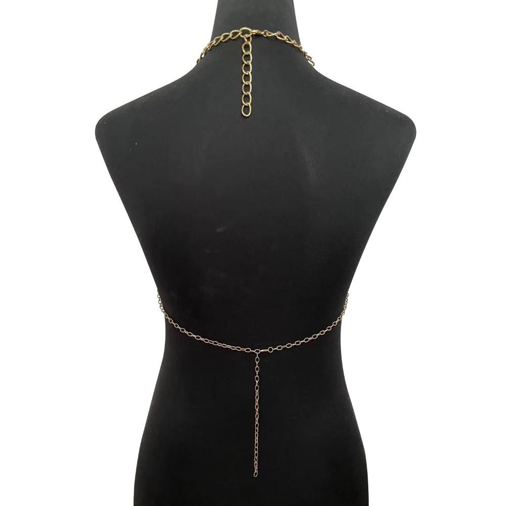 Multi-layer Women Body Chain Metal Bra Body Jewelry Trendy Bikini Waist Chain  Costume Accessories