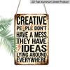 2D Flat 1pc Vintage-Style Metal Wall Sign - "Creative People Don'T Get Confused" - 8X12 Inch Aluminium Art Decoration Featuring An Inspirational