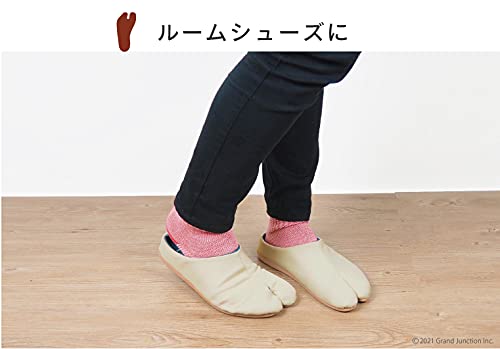 Margo PATTABI Room Shoes, Tabi-Style Slippers, Lightweight, Indoor Wear, Red, Size S (23.0-25.0cm)
