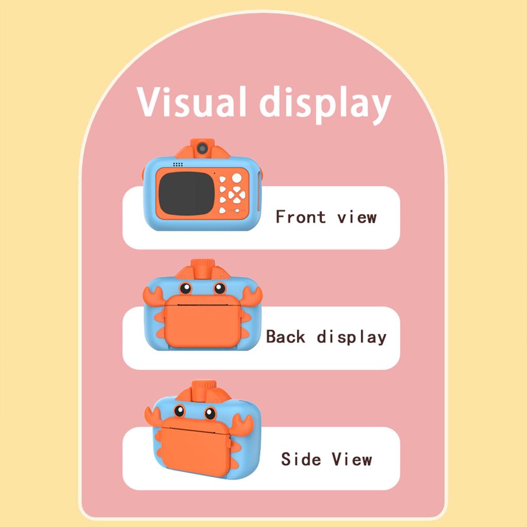 Aranyos gyerek azonnali fényképezőgép 1080P Kids digitális fényképezőgép Gyermek azonnali nyomtatási kamera 180 fokkal forgatható