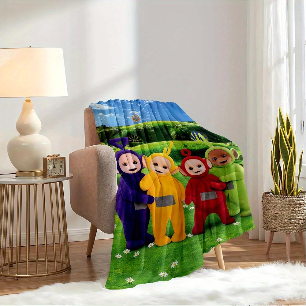 1pc Flannel Throw Blanket, Teletubbies,Outdoor,FriendshipPattern Printed Blanket, Warm Cozy Soft Blanket For Couch Bed Sofa Car Office Campi