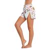 Women Animal Print Side Velcro Closure Easy Open Post Surgery Recovery Care Shorts No Pockets Comfortable Fit Elastic Waistband