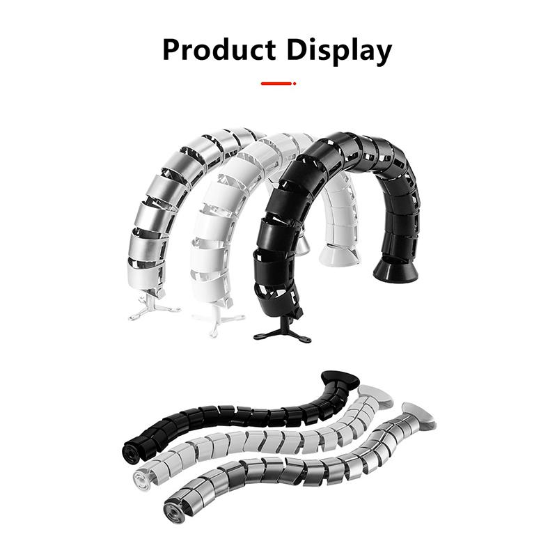 78Cm Wire Spine Cable Sleeve Workstation Snake Wire Organizer Under Desk Cable Wire Management Computer Cord Protective Tube