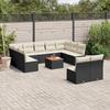 Vidaxl 12-Cz. Garden Furniture Set, With Cushions, Black, Poly Rattan