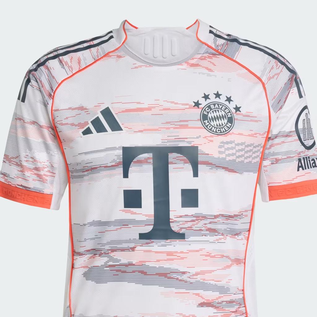 Adidas FC Bayern 25/26 Away Authentic Slim Fit Crew Neck Short Sleeve Football Shirt Men Tops White JJ2145