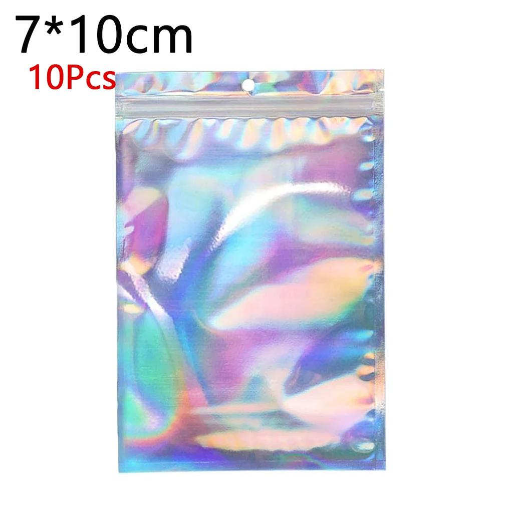 Resealable Laser Zip lock Bags Packaging Holographic Envelopes Flat Clear Plastic Candy Jewelry Food Storage Bag Multiple Sizes