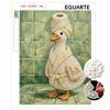 Kit Pittura 5D Perle Incorniciato con Design Anatra Accappatoio Tela Arte con Perline Scintillanti Kit Fai da Te Artigianato Rilassante per Decorazione Murale Set Regalo Decorazione Casa