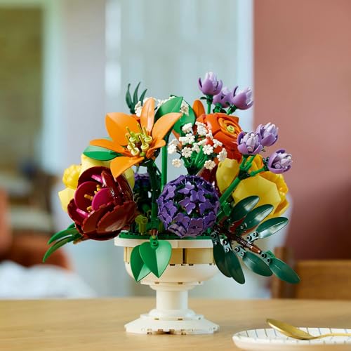 LEGO Botanical Flower Arrangement Toy, Birthday Gift, Building Blocks, Bouquet, Artificial Flowers, Decorative, Stylish Interior Decoration, 10345