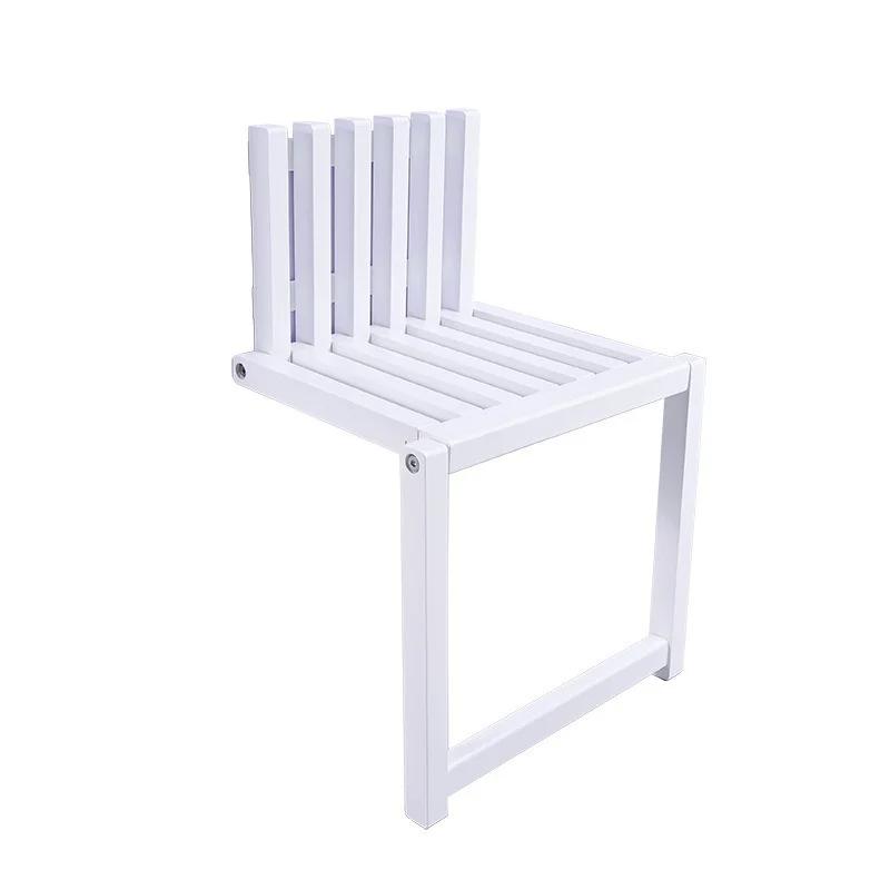 Wall Mounted Hidden Folding Chair Solid Wood Porch  Door Shoe Cabinet  Changing  Footstool  Bathroom Stool