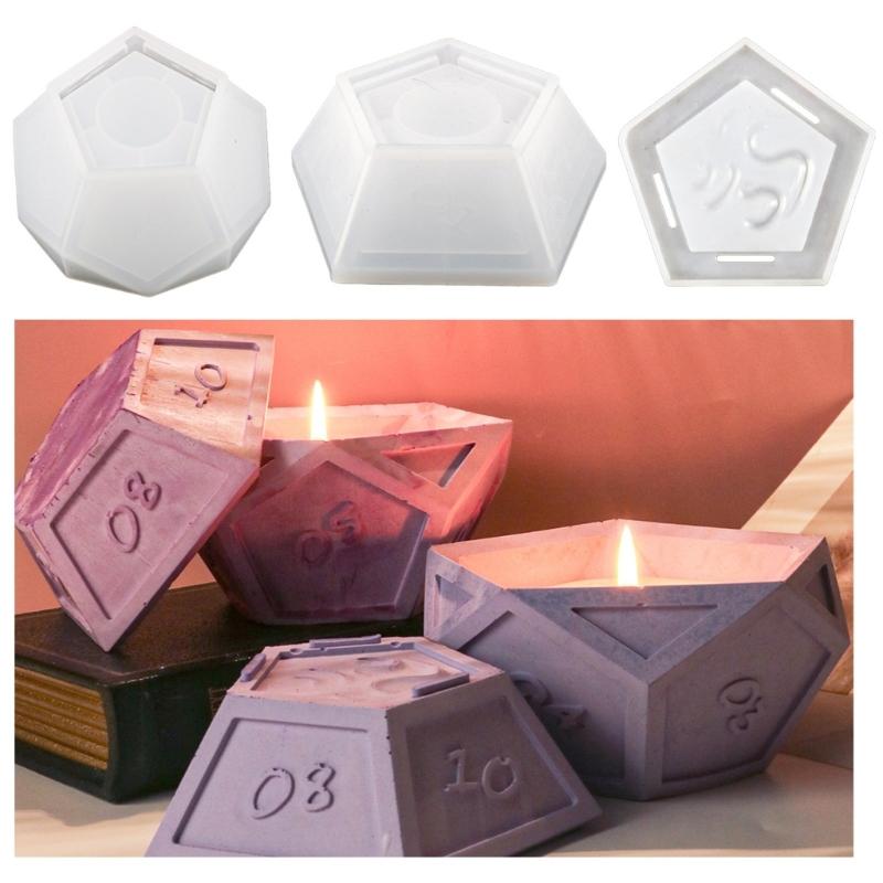 Dices Shape Silicone Mold DIY Epoxy Resin Candlestick Molds Jewelry Storage Box Table Ornament Making Tool Easy to Clean