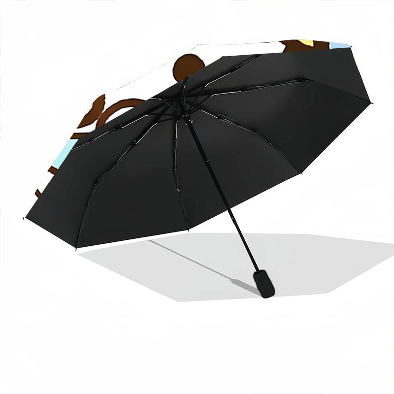 1pc Automatic Folding Umbrella with Cute Cat Design - Portable 3-Fold Design, 8-Bone Iron Frame, Outdoor, Perfect Gift for Fans, Travelers, Daily Use,