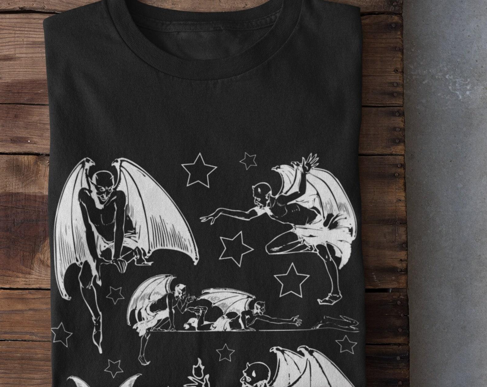 Devil Tshirt, Demon Tshirt, Alt Clothing, Goth Clothing, Horror Tshirt, Occult Clothing, Mall Goth, Unique Gifts, Dark Academia, Grunge S